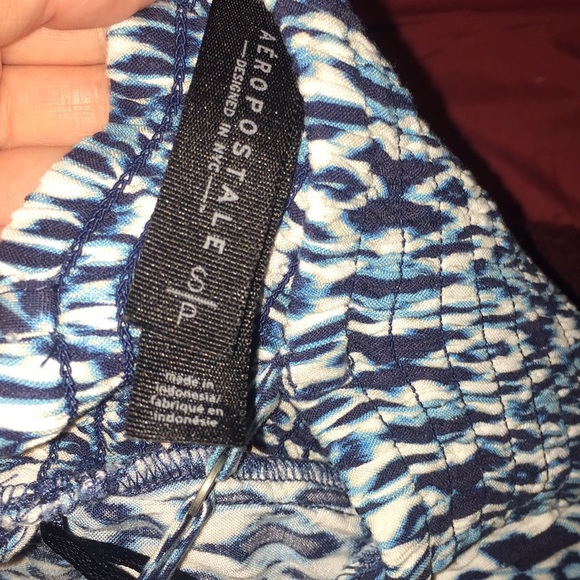 Aeropostale Blue Pattern Fit N Flare Halter Dress - Picture 4 of 4